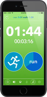 Easy Intervals timer screen